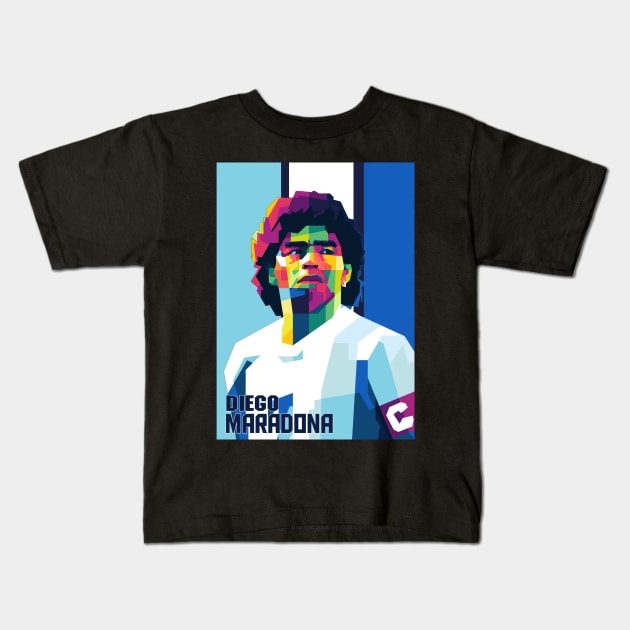 Diego Maradona Kids T-Shirt by WPAP46